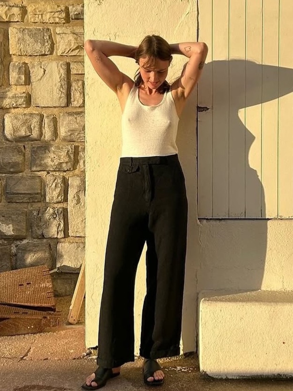 Shaina Mote Giorgio trousers Onyx size 14 NWT 100% Linen